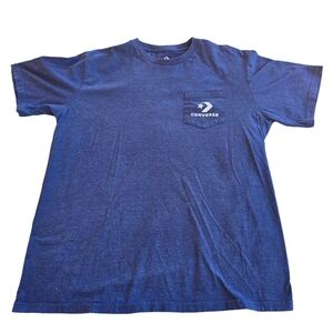 Blue Converse T-shirt with Logo on Pocket Size Lg